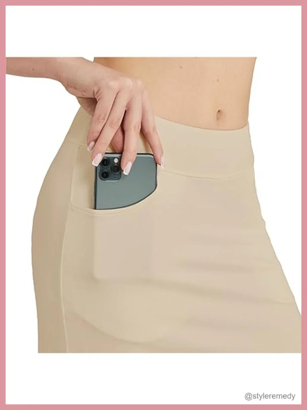 Midi Skort with Attached Leggings, High Waist Tummy Control, 4-Way Stretch